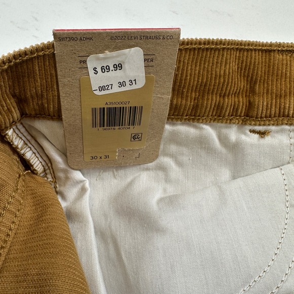 NWT Levis 94 Baggy Corduroy Jeans Womens 30x31 Brown Pants Mid Rise Straight Leg - Picture 4 of 15